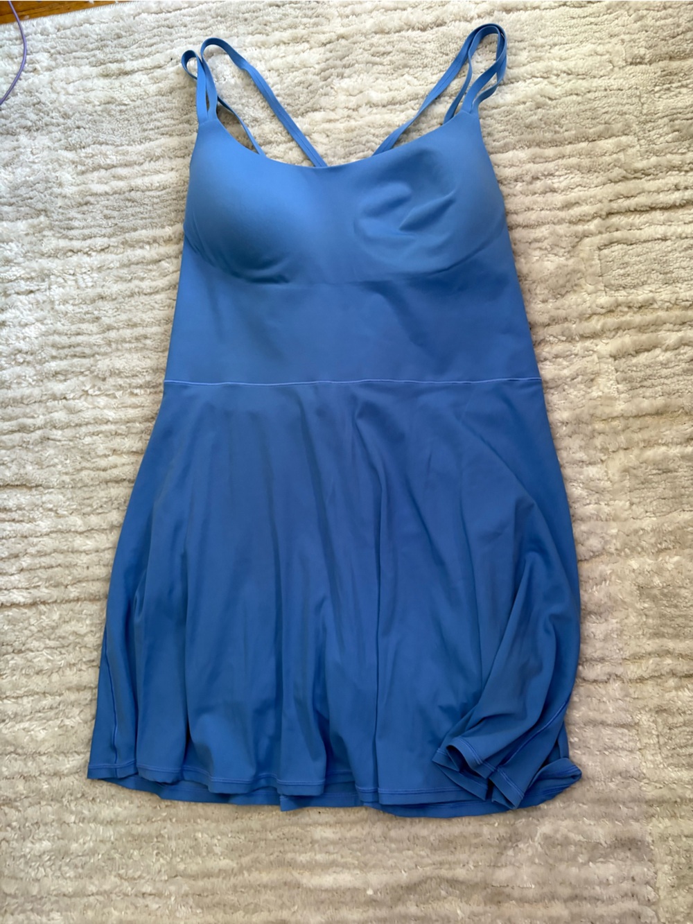 aerie Blue Midi A-Line Spaghetti Strap Dress